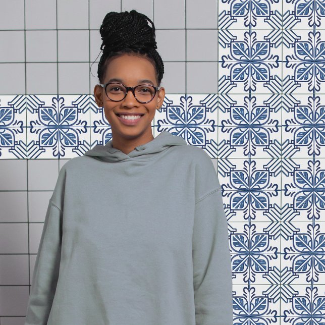 Indigo Azulejo Blue Portugiesische Lissabon-Dekora Fliese (Von Creator hochgeladen)