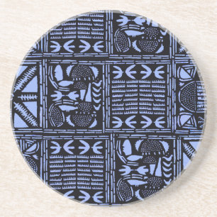 Indigo-Batik-Quilt - Blau Getränkeuntersetzer
