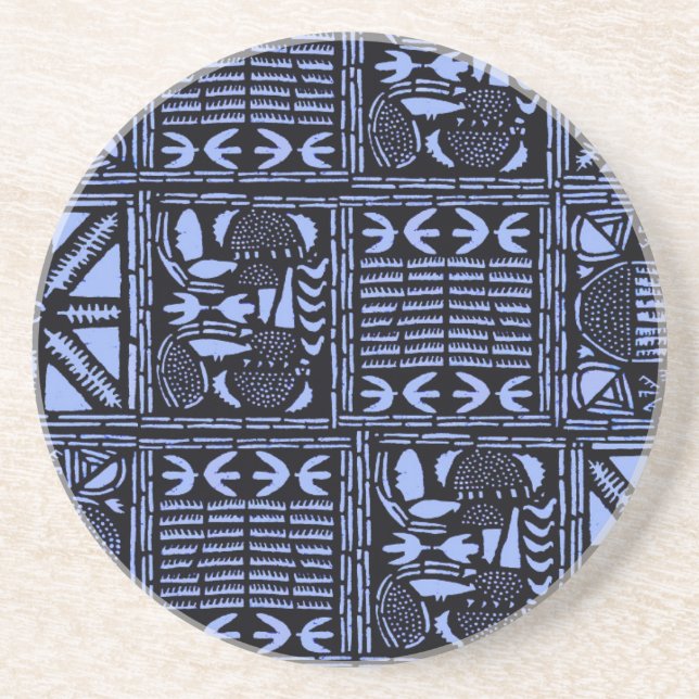 Indigo Batik Quilt - Blau Getränkeuntersetzer (Vorne)