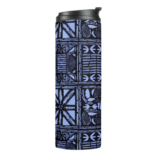 Indigo Batik Quilt - Blau Thermosbecher (Nach links gedreht)