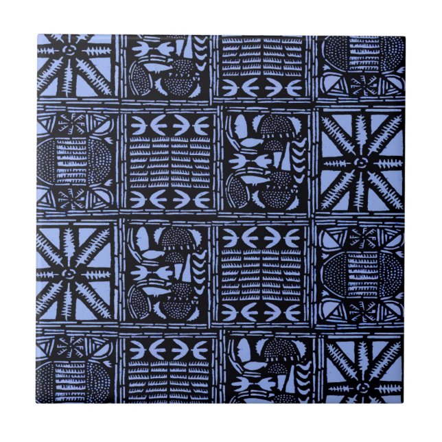 Indigo Batik Quilt - Blue Fliese (Vorderseite)