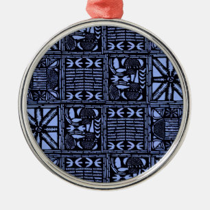 Indigo-Batik-Quiltedecke - Blau Ornament Aus Metall
