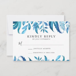 Indigo-Blätter | HochzeitsrSVP RSVP Karte