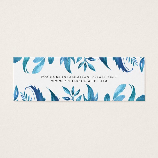 Indigo-Blätter | Website-Karten für Hochzeiten (Vorderseite)