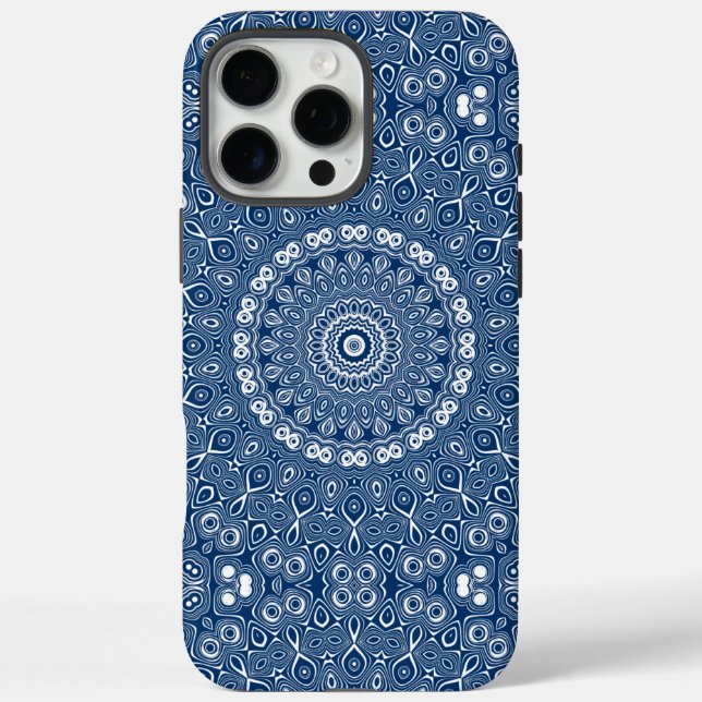 Indigo Blau Mandala Muster Case-Mate iPhone Hülle (Rückseite)