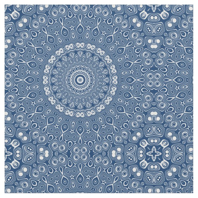 Indigo-Blau-Mandala-Muster Stoff (Nahaufnahme)