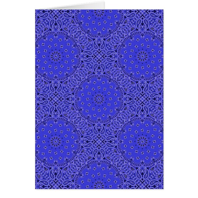 Indigo-Blau-Paisley-Westernbandana-Schal-Druck (Vorne)