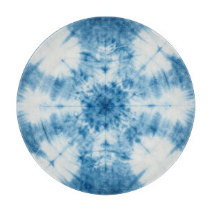 Indigo Blau Shibori Tie Dye Muster Schneidebrett