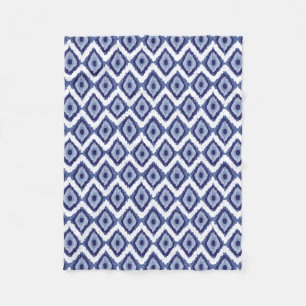 Indigo-Blau Stammes- Ikat Diamant-weißes Zickzack Fleecedecke