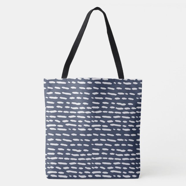 Indigo-Blau-und Grau-Schlag - Taschen-Tasche (Vorderseite)
