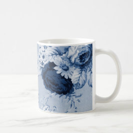 Indigo-Blau Vintages BlumenToile No.4 Kaffeetasse