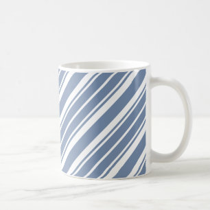 Indigo Blau-Weiß-Ticking Strickte Tasse