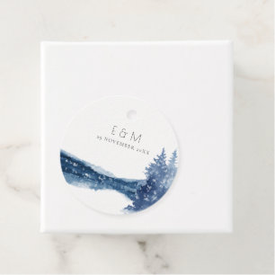 INDIGO BLAUE BERGSEE MONOGRAM WEDD GESCHENKANHÄNGER