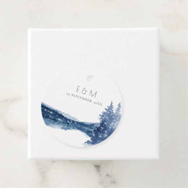 INDIGO BLAUE BERGSEE MONOGRAM WEDD GESCHENKANHÄNGER (Beispiel)