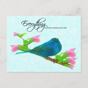 Indigo Blue Bunting - Alles läuft Postkarte