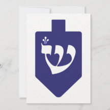 Indigo-Blue Dreidel für Hanukkah mit Letter Shin