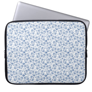 Indigo Blue Ethnic Floral Print Laptop-Sieb Laptopschutzhülle