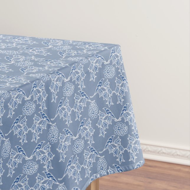 Indigo Blue Ethnic Floral Print Tablecloth Tischdecke (Beispiel)