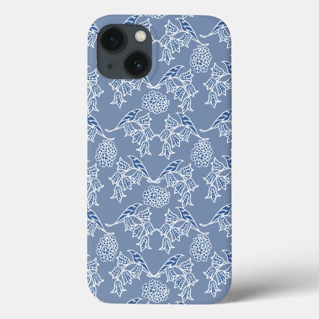 Indigo Blue Ethnic Floral Samsung Hinweis 4 Fall Case-Mate iPhone Hülle (Rückseite)