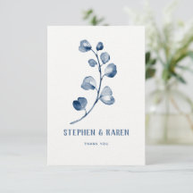 Indigo Blue Eucalyptus Elegant Wedding Vielen Dank