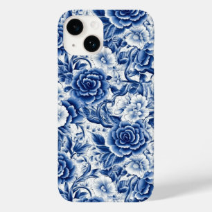 Indigo Blue Flowers Case-Mate iPhone 14 Hülle