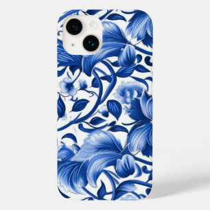 Indigo Blue Flowers Case-Mate iPhone 14 Hülle