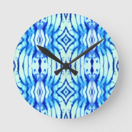 Indigo Blue Gefärbte Krawatte Wall Clock Runde Wanduhr