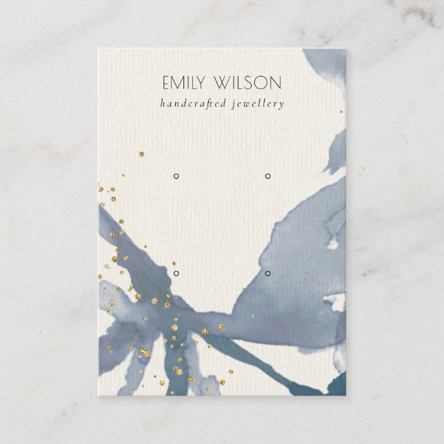 Indigo Blue Gold Abstrakt 2 Stuhlvorratsanzeige Visitenkarte (Vorderseite)