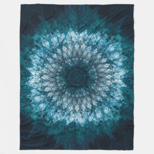 Indigo Blue Mandala Fleecedecke