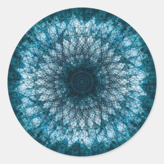 Indigo Blue Mandala Runder Aufkleber