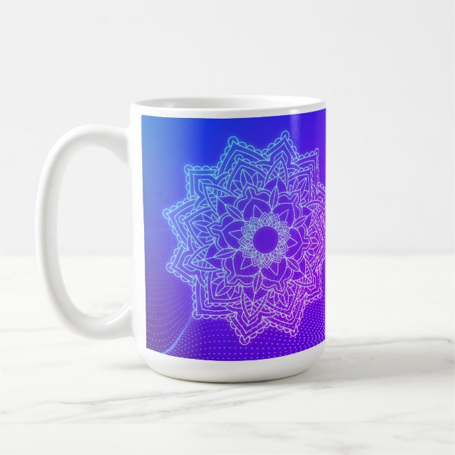 Indigo Blue Mandala Tasse (Links)