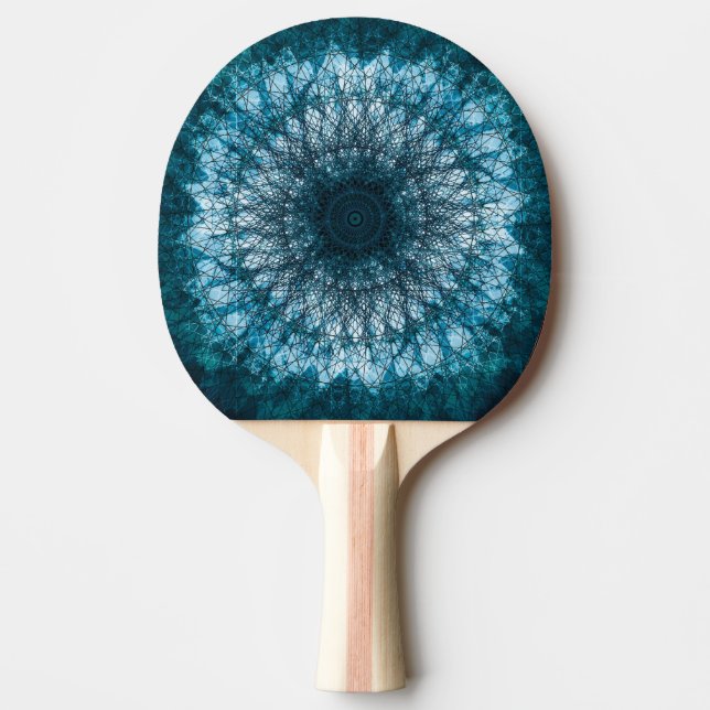 Indigo Blue Mandala Tischtennis Schläger (Vorderseite)