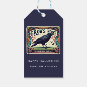 Indigo Blue Pop Halloween Black Crow Geschenkmarke Geschenkanhänger