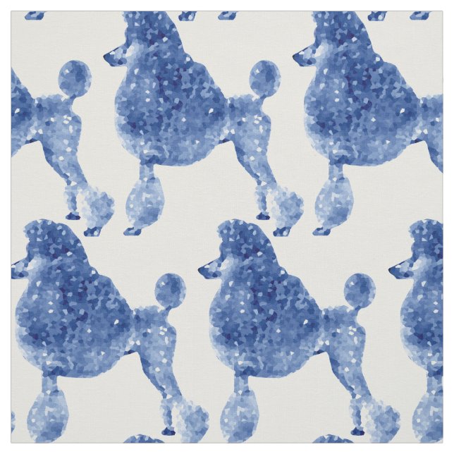 Indigo Blue Posh Poodle Stoff (Muster)