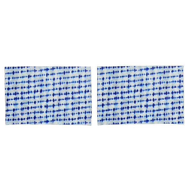 Indigo Blue Shibori Muster Kissenbezug (Vorderseite-Set)