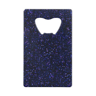 Indigo Blue Starry Mitternacht Glitzer Kreditkarten Flaschenöffner