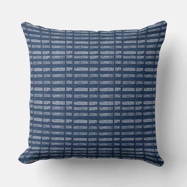 Indigo Blue Throw Pillow Kissen (Vorderseite)