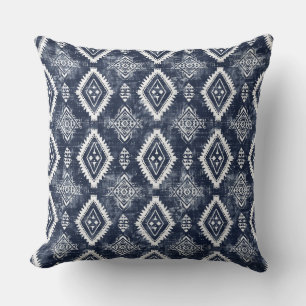 Indigo Blue Throw Pillow Kissen