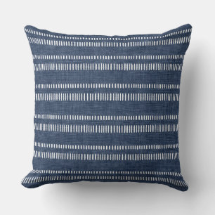 Indigo Blue Throw Pillow Kissen