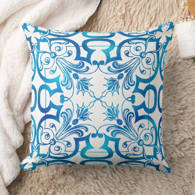 Indigo blue tile pattern kissen (Decke)
