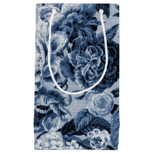 Indigo Blue Vintag Floral Toile No.1 Kleine Geschenktüte
