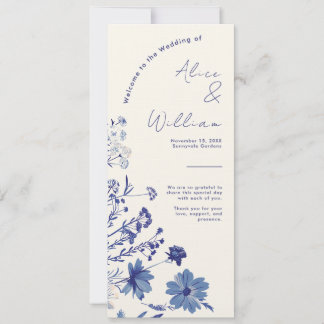 Indigo Blue Wedding Programmkarte