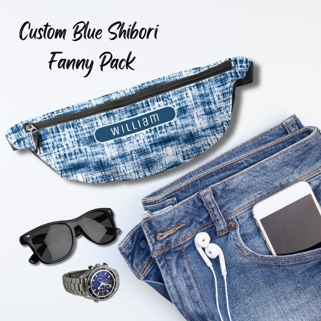 Indigo Blue & White Shibori Muster Cool Teens Bauchtasche (Von Creator hochgeladen)