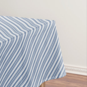Indigo Blue, White Ticking Stripes Tableclout Tischdecke