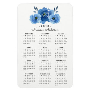 Indigo-Blume Personalisiertes Kalendermagazin 20 Magnet