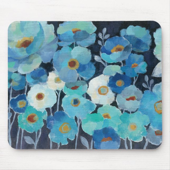 Indigo-Blumen Mousepad (Vorne)