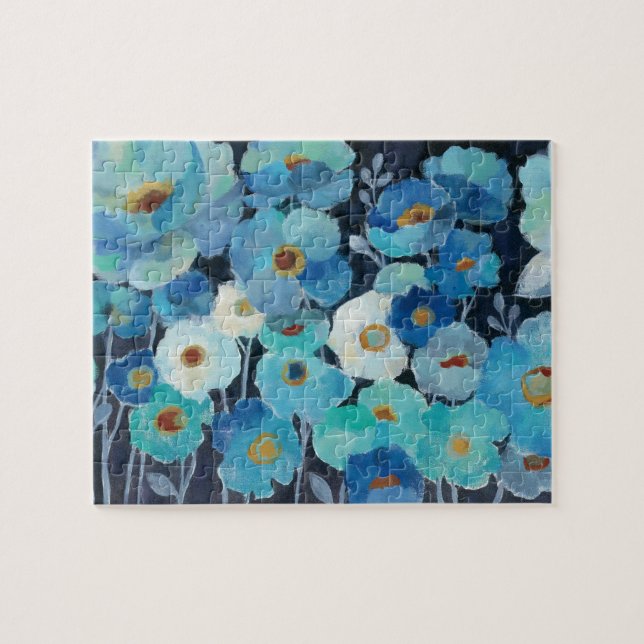 Indigo-Blumen Puzzle (Horizontal)