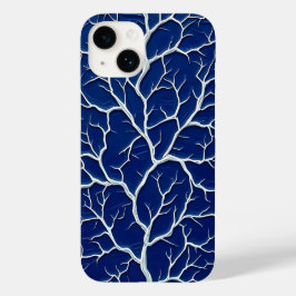 Indigo Branch Pattern iPhone Case Style