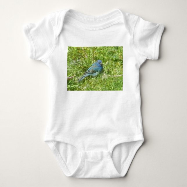 Indigo Bunting Baby Anzug Strampler (Vorderseite)