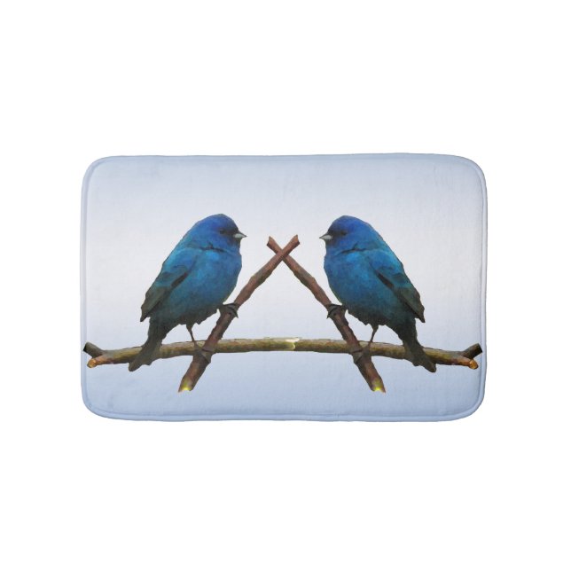 Indigo Bunting Birds Bath Matts Badematte (Vorderseite)
